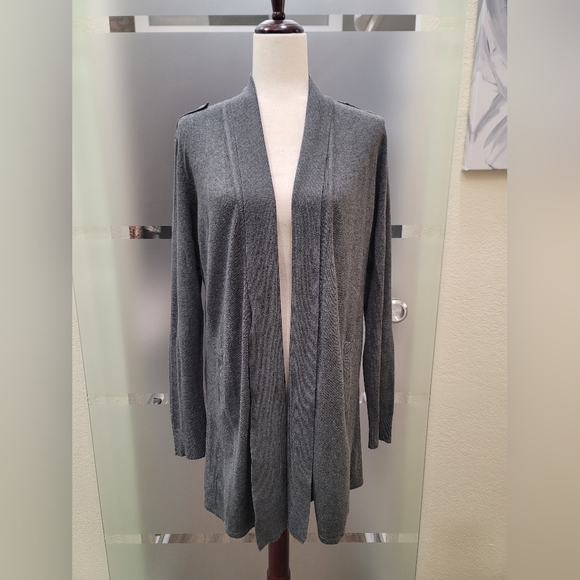 White House Black Market Sweaters - WHBM Ladies Gray Cardigan Sweater SZ L
